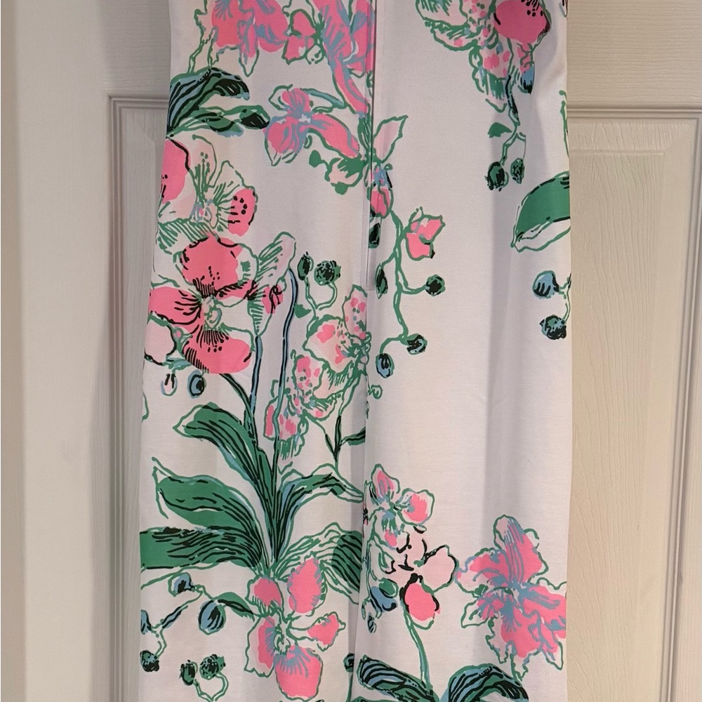 Lilly Pulitzer White Maxi Dress with Pink & Green Floral Print NWT - Picture 2 of 8